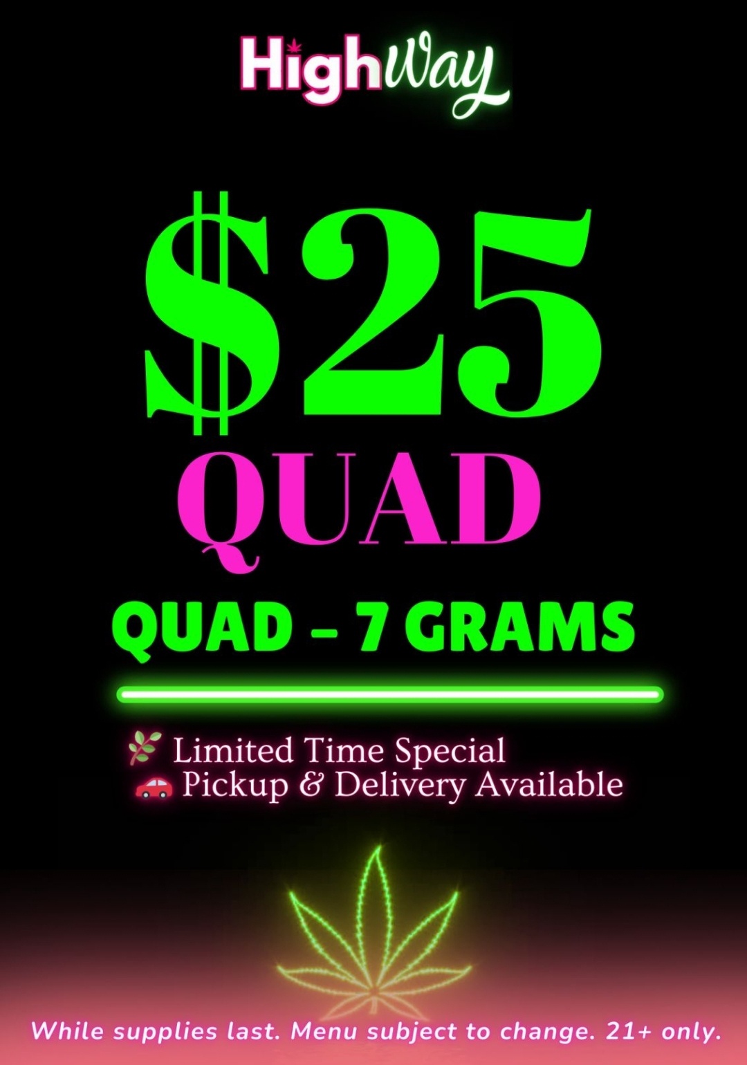 $25 Quad Special / Black Amber